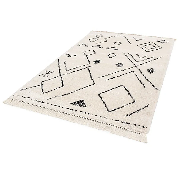 Tapis berbère à franges beige L.230 x l.160cm Balta
