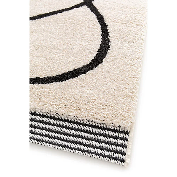Tapis Chios Lines GoodHome noir et blanc L.230 x L.160 cm