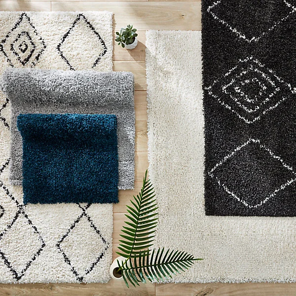 Tapis Coltrane bleu GoodHome L.90 x l.60 cm