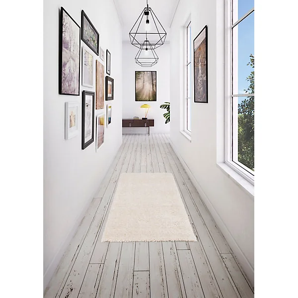 Tapis Coltrane GoodHome blanc cassé L.90 x l.60 cm