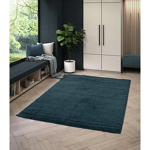 Tapis Coltrane GoodHome bleu foncé L.170 x L.120 cm