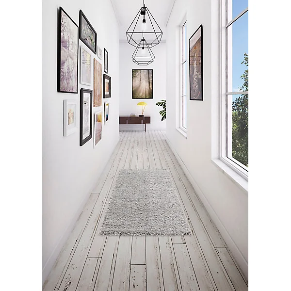 Tapis Coltrane gris GoodHome L.90 x l.60 cm