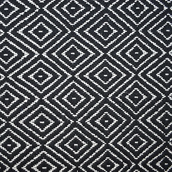 Tapis coton Diamond GoodHome 60 x 90 cm noir et blanc