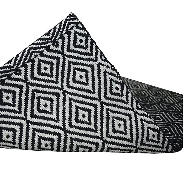Tapis coton Diamond GoodHome 80 x 150 cm noir et blanc