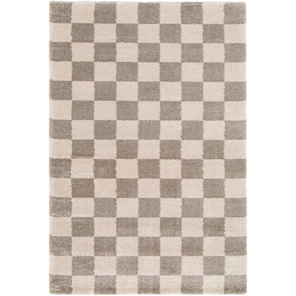 Tapis damier relaese beige et gris L.230 x l.160cm Balta