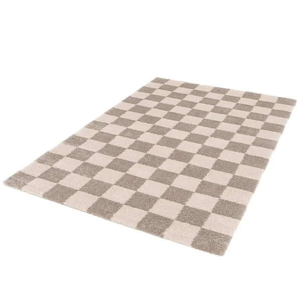 Tapis damier relaese beige et gris L.230 x l.160cm Balta