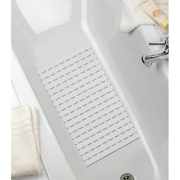 Tapis de baignoire antidérapant Arinos blanc 63 x 40 cm