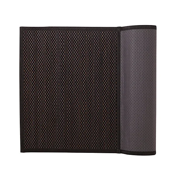 Tapis de bain antidérapant bambou noir gris 60 x 90 cm Okaido