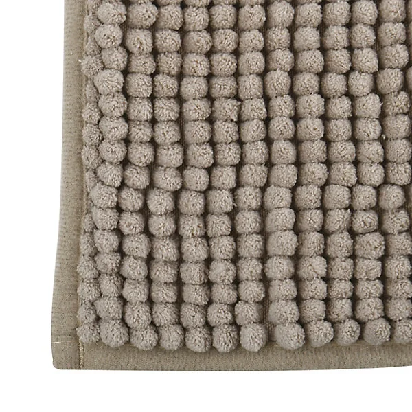 Tapis de bain antidérapant rectangulaire taupe L.60 x l.40 cm Chenille