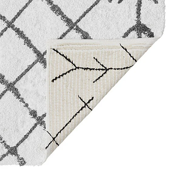 Tapis de bain Blanc écru rayé Ballan