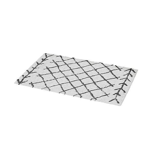 Tapis de bain Blanc écru rayé Ballan