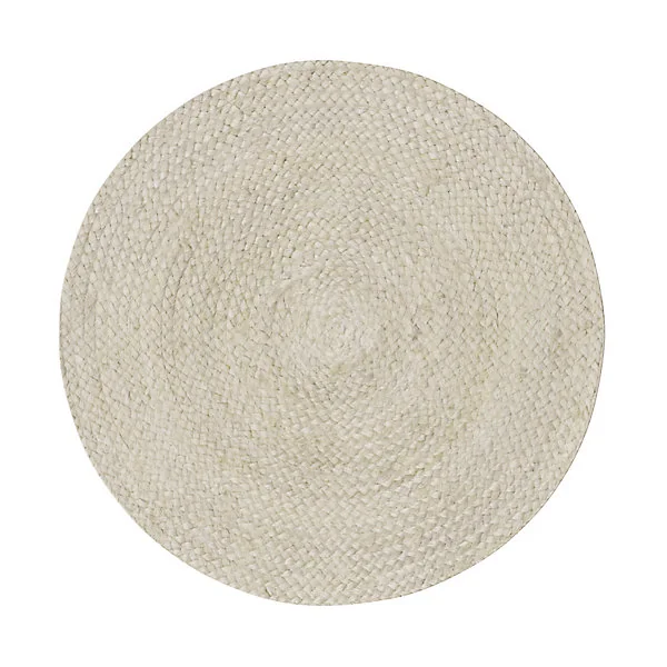 Tapis de bain Elland Jute rond blanc