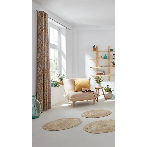 Tapis de bain Elland Jute rond blanc