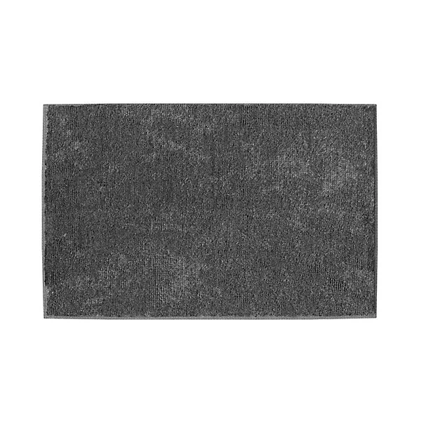 Tapis de bain rectangulaire Glomma coloris anthracite en coton L.60 x l.40 cm