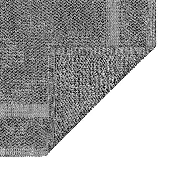 Tapis de bain rectangulaire GoodHome Cellna coloris anthracite en coton L.80 x l.50 cm