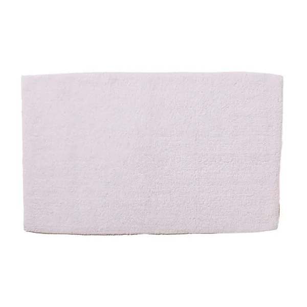 Tapis de bain rectangulaire GoodHome Koros blanc en coton L.80 x l.50 cm