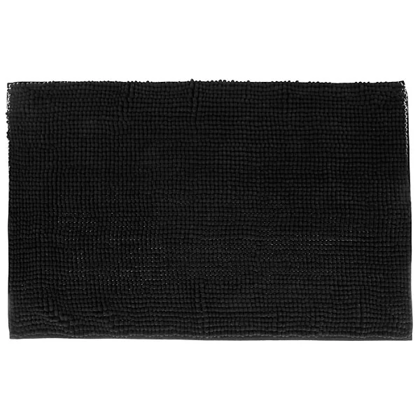 Tapis de salle de bains L.80 x l.50 cm 5Five gamme Chenille coloris noir