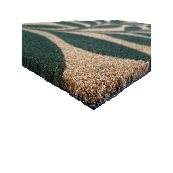 Tapis d'entrée absorbant fibres de coco feuillage vert l L.40 x l.60 cm