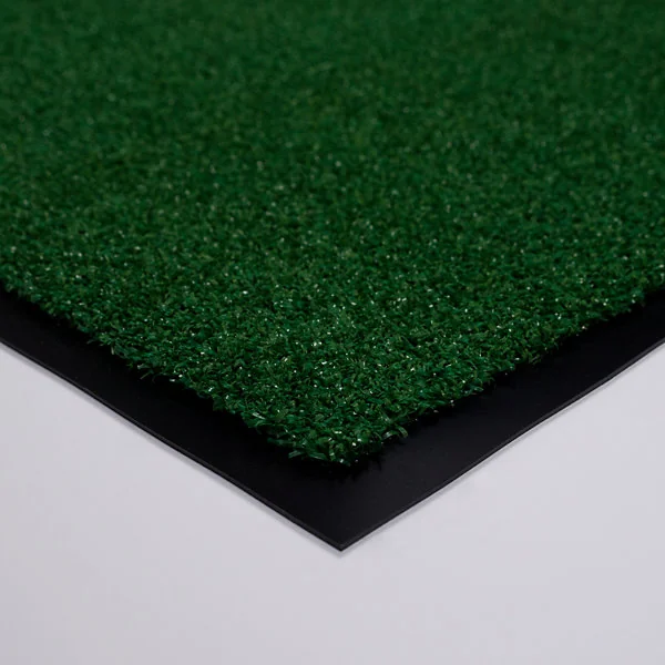 Tapis d'entrée grattoir gazon sur semelle PVC L.130cm