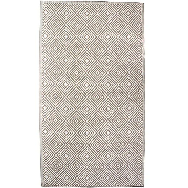 Tapis d'extérieur tissé imprimé losanges taupe L.230 x l.160 Dylrev