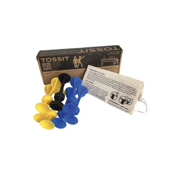 TOSSIT bleu jaune - Jeu de fléchettes ventouse