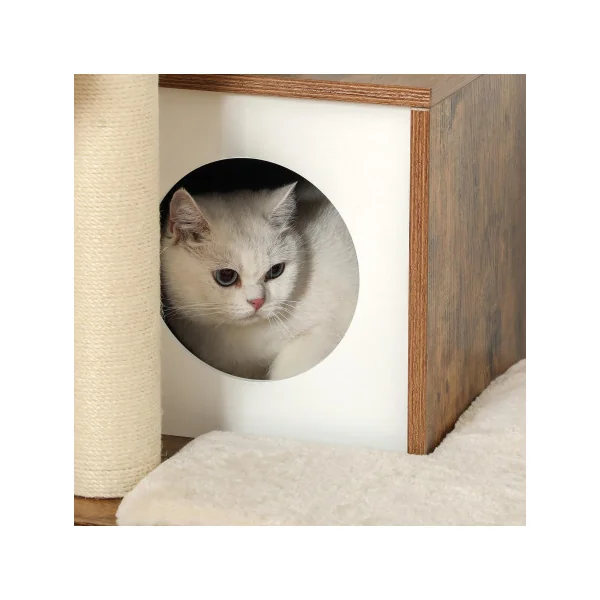 Tour de Jeux Félin 96 cm Arbre à Chat Griffoir Brou de Noix