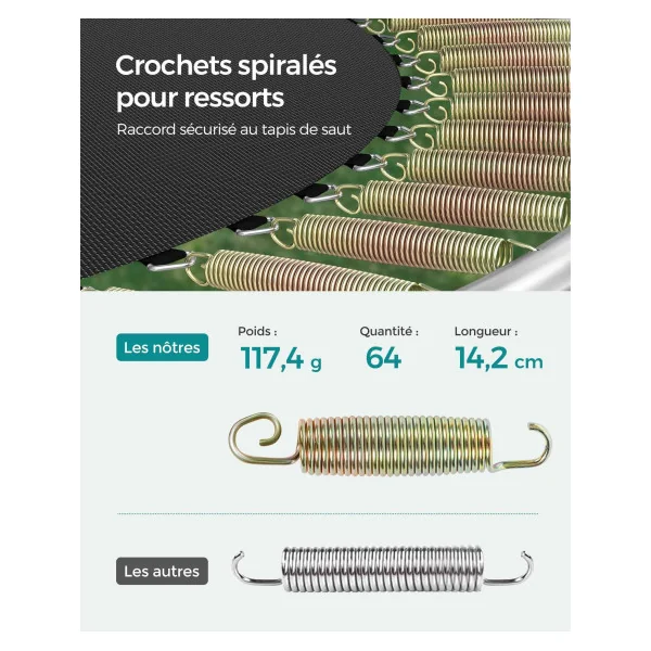 Trampoline Enfant Extérieur Ø 305 cm pour Jardin Bleu et Noir avec Filet de Protection et Échelle