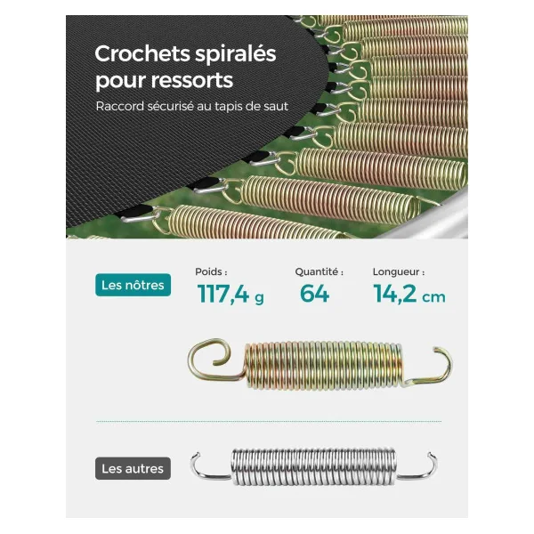 Trampoline Enfant Extérieur Ø 305 cm pour Jardin Noir et Rose avec Filet de Protection et Échelle