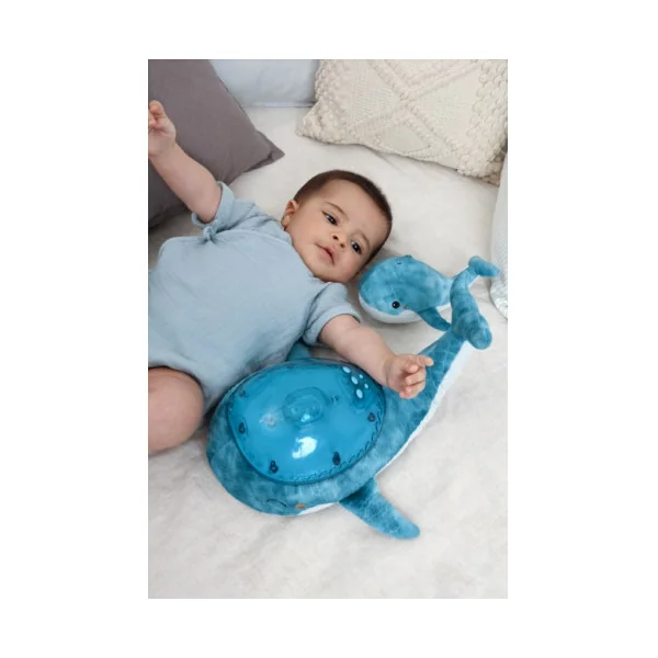 Tranquil whale blue family Peluche musicale à projections - Cloud b