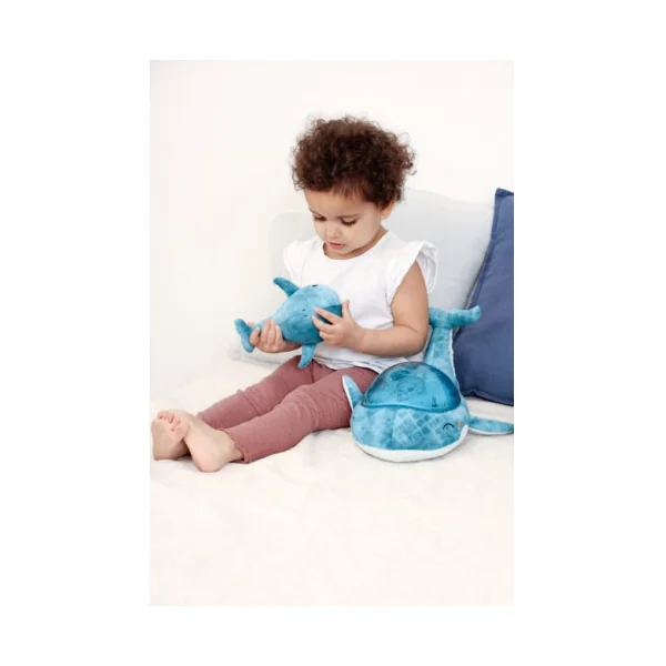 Tranquil whale blue family Peluche musicale à projections - Cloud b
