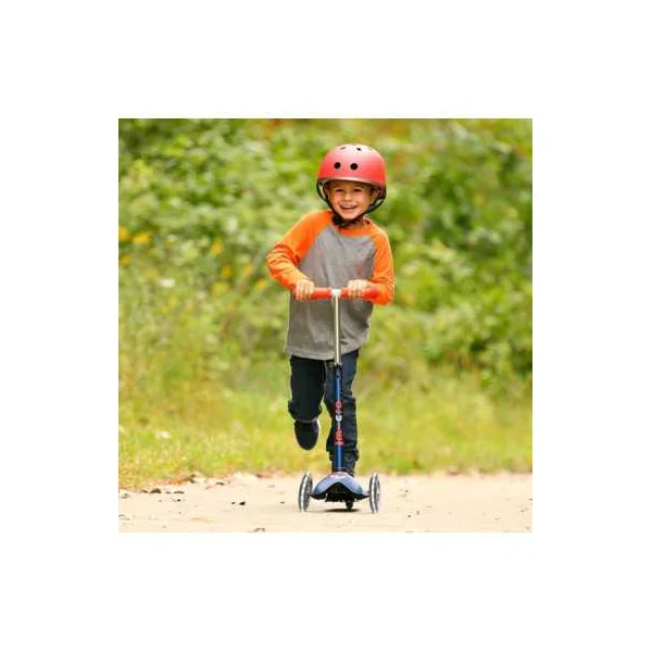 Trottinette Mini Micro Deluxe LED Bleu marine et rouge - Micro Mobility