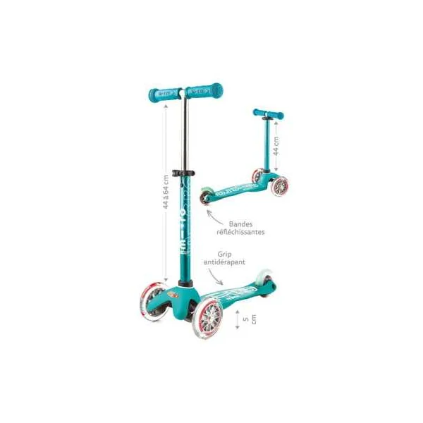 Trottinette Mini Micro Deluxe LED Bleu marine et rouge - Micro Mobility