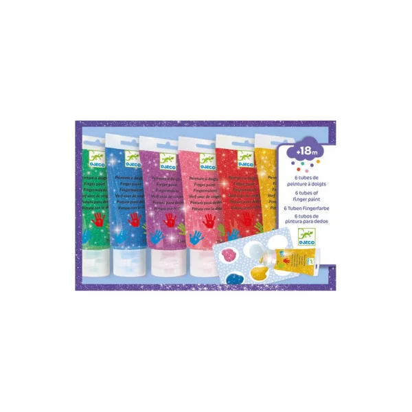 Tubes de peinture à doigts Paillettes - Djeco