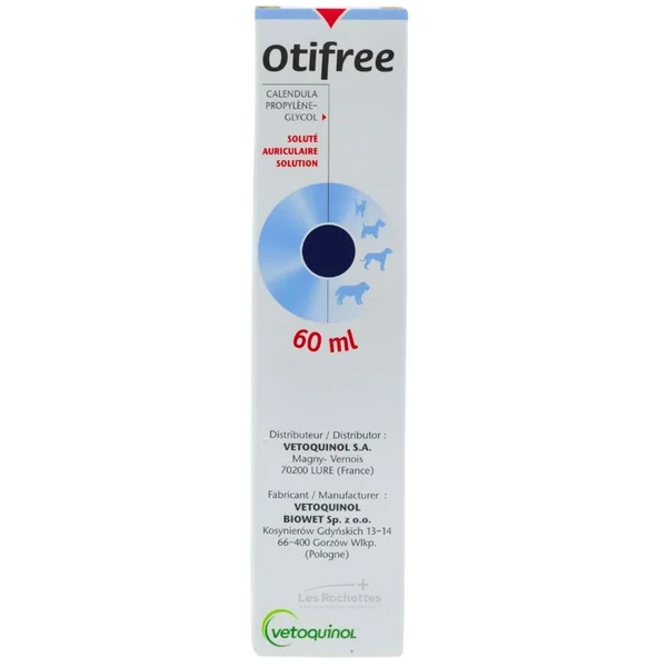 Vetoquinol Otifree Chiens et Chats 60 ml – Nettoyant auriculaire doux