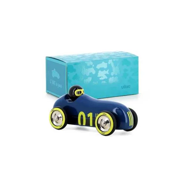 Voiture en bois Old sport Compet’ bleu nuit - Vilac
