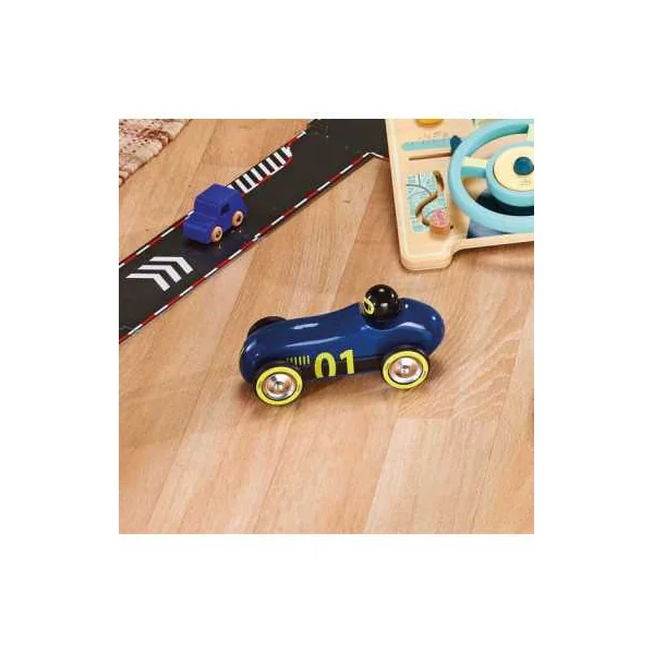 Voiture en bois Old sport Compet’ bleu nuit - Vilac