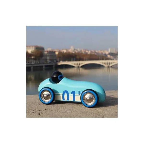 Voiture en bois Old sport Compet’ Turquoise - Vilac