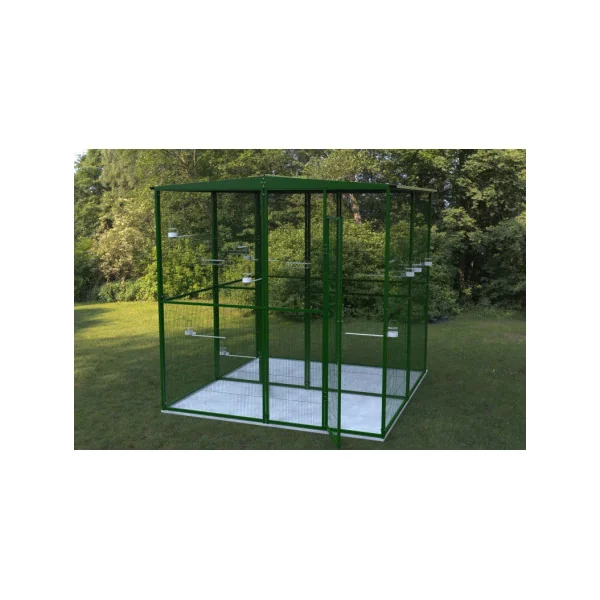 Volière d'Intérieure 2x2x2 m Séparée en Deux Volière Maille Soudée Robuste