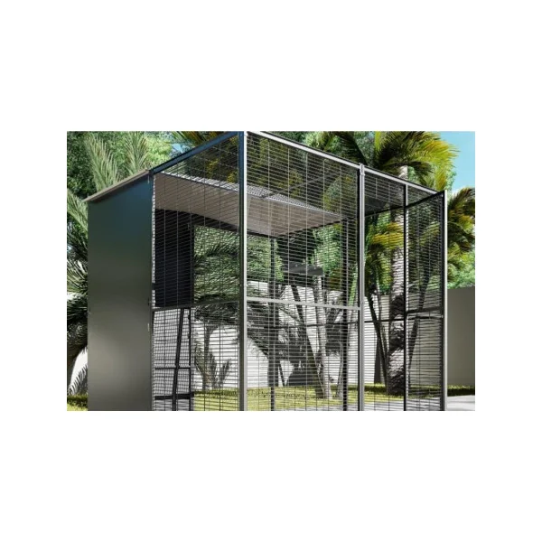 Volière Intérieure perroquet 2x2x2 m + toit mixte Volière Maille Soudée Robuste