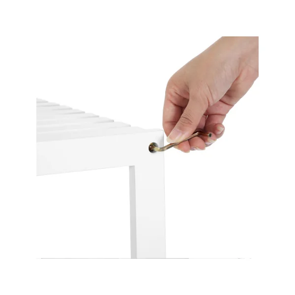 Étagère 5 Niveaux Bambou Blanc Étagère Salle de Bain