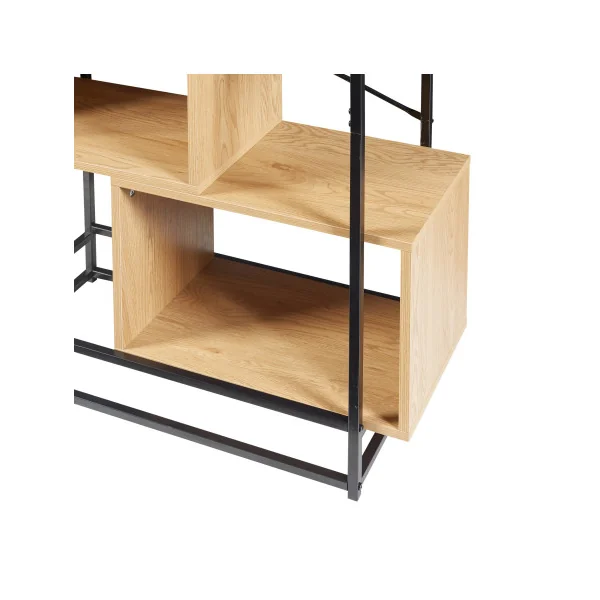 Étagère Autoportante 3 Cubes 80 x 33 x 125 cm Noir Chêne