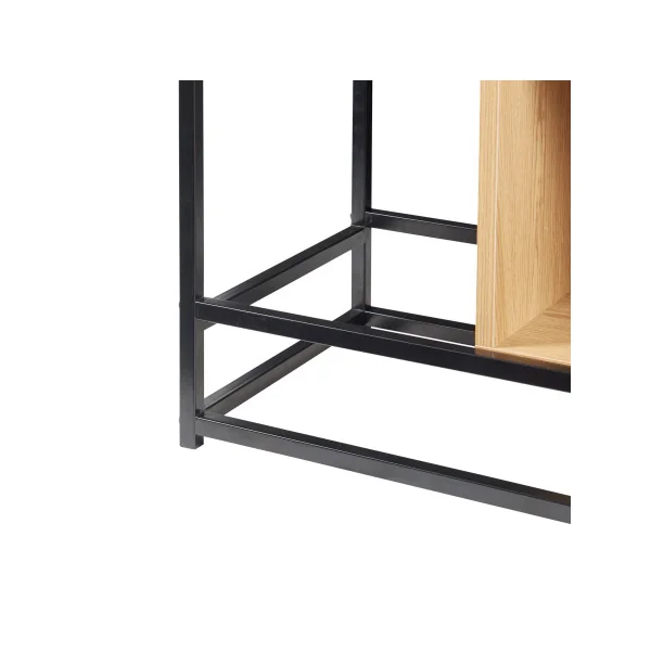 Étagère Autoportante 3 Cubes 80 x 33 x 125 cm Noir Chêne