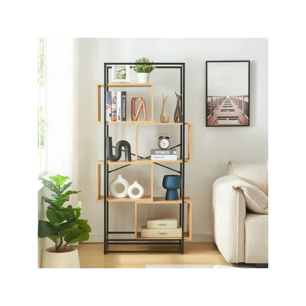 Étagère Autoportante 4 Cubes 80 x 33 x 160 cm Noir Chêne