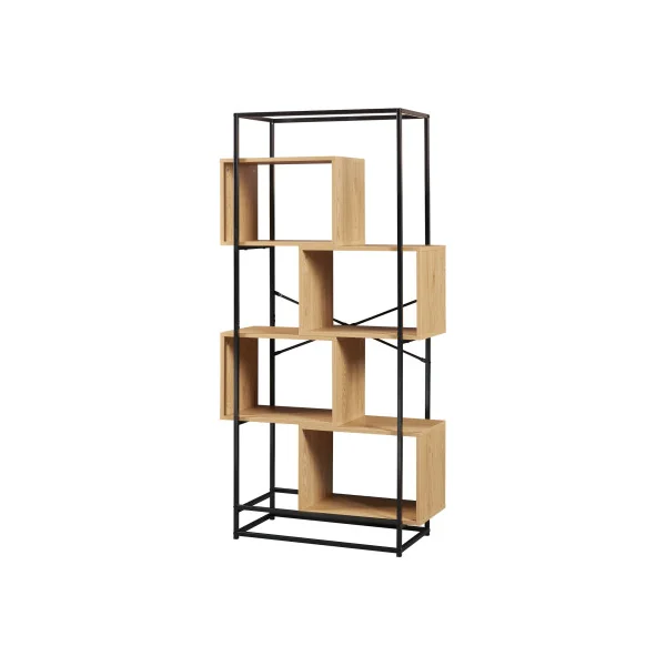 Étagère Autoportante 4 Cubes 80 x 33 x 160 cm Noir Chêne