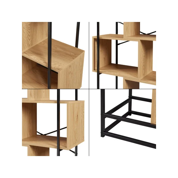 Étagère Autoportante 4 Cubes 80 x 33 x 160 cm Noir Chêne