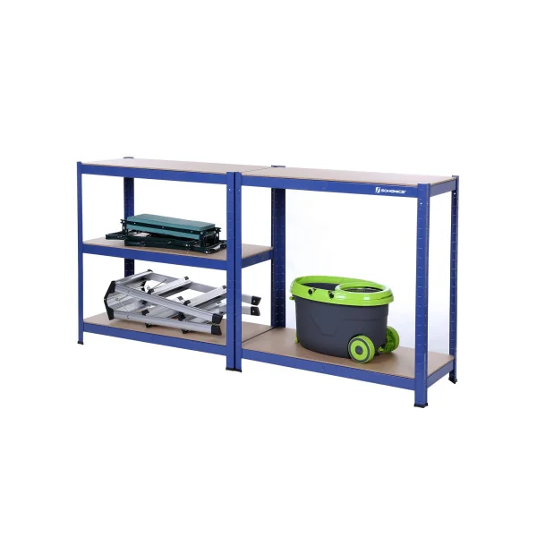 Étagère Bleu 75 x 30 x 150 cm 5 niveaux Rack Rangement Stockage Charge Lourde 650 kg