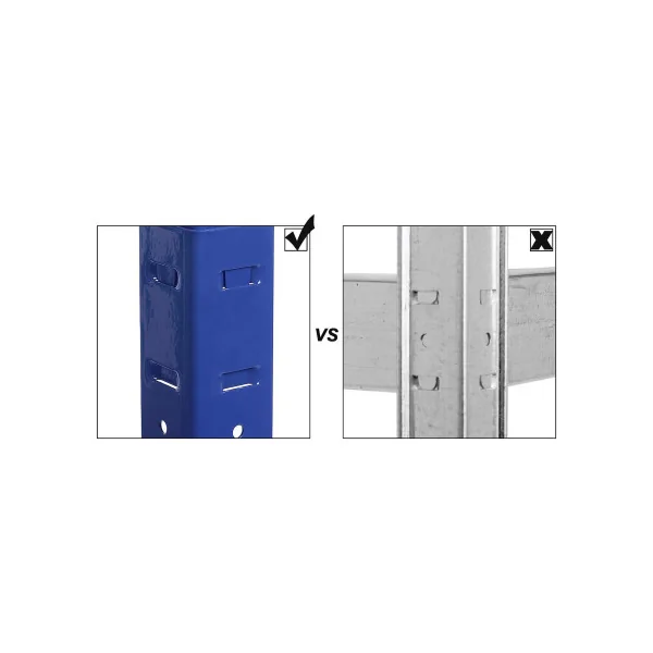 Étagère Bleu 80 x 40 x 160 cm 4 niveaux Rack Rangement Stockage Charge Lourde 520 kg