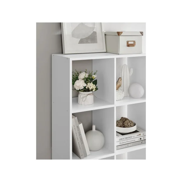 Étagère de Rangement 10 Cases Blanc Séparateur de Pièce 10 Compartiments