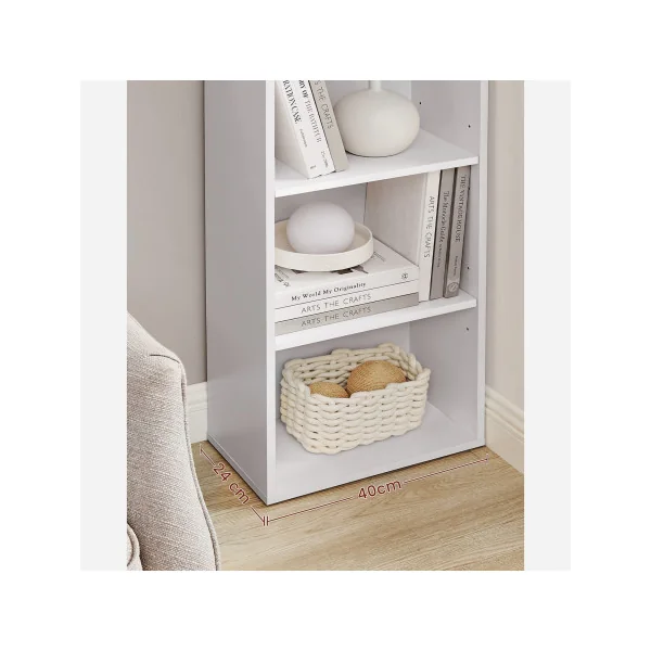 Étagère de Rangement 6 Niveaux Bibliothèque 6 Cases Blanc Salon Bureau Chambre