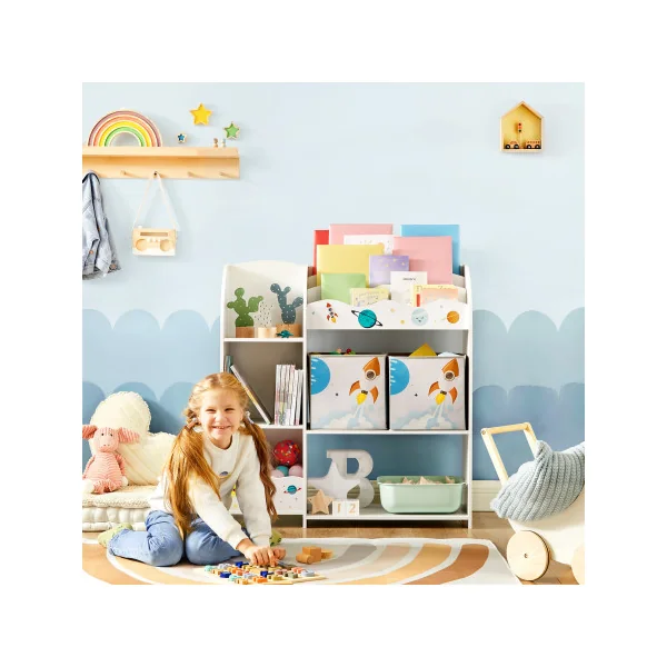 Étagère de Rangement Enfant Thème Espace Meuble de Rangement Multifonctionnel